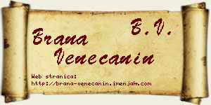 Brana Venečanin vizit kartica